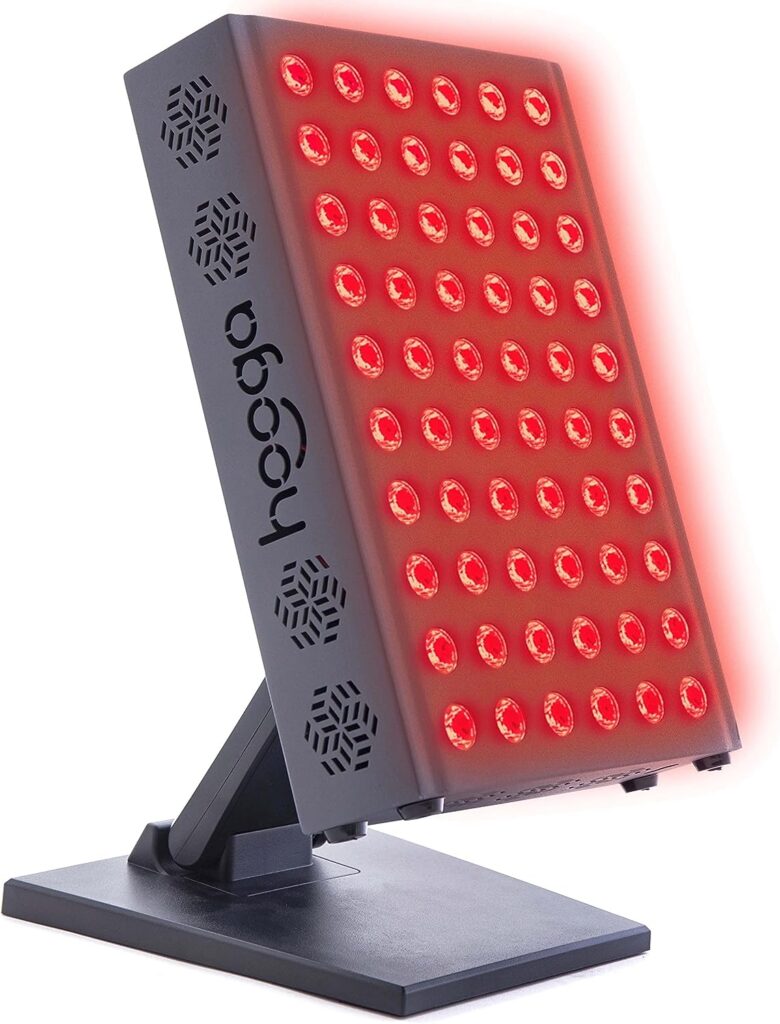 Hooga Red Light Therapy 660nm 850nm Red Near Infrared, Dual Chip Flicker Free LEDs, PRO Series, Adjustable Stand, 60 LEDs, Clinical Grade for Energy, Pain, Skin, Recovery, Performance. HGPRO300.