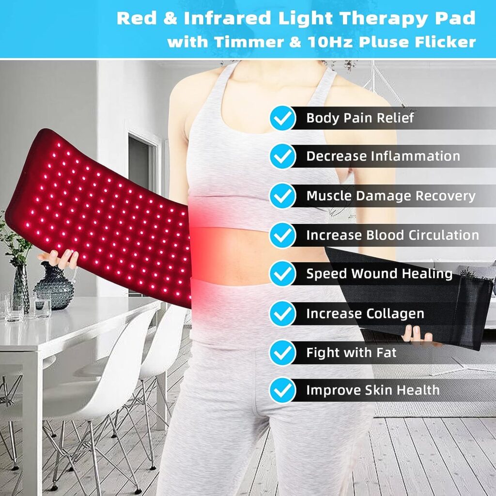 Red Light Therapy Infrared Light Therapy Large Pad for Body Wearable Wrap with Timer 3-in-1 Chips 660nm850nm Pain Relief, Decrease Inflammation, Wound Healing, Treat Recovery